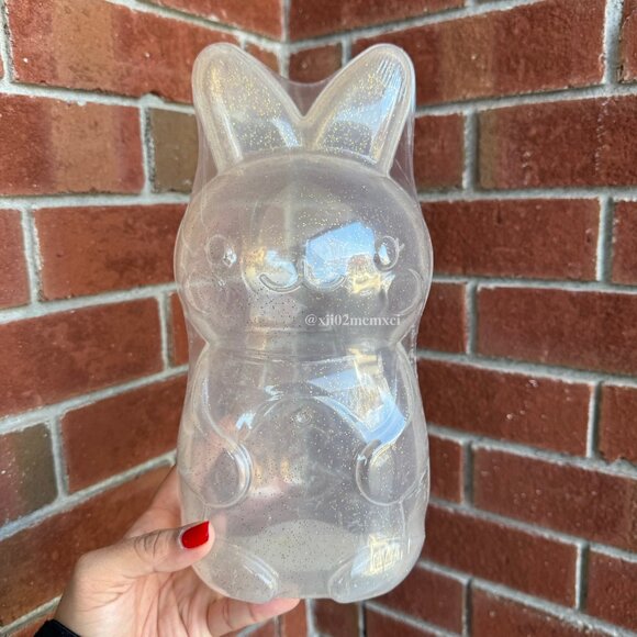 TARGET BULLSEYE PLAYGROUND CLEAR GLITTER BUNNY VESSEL 1CT - Picture 1 of 3